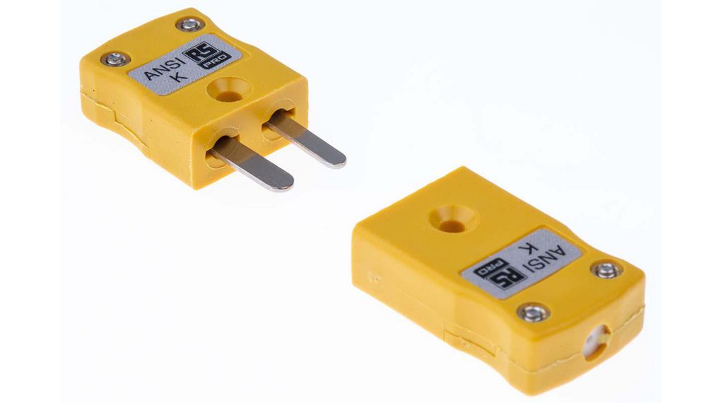 Thermoelement-Miniatur-Stecker / Buchsen-Set Geeignet für ANSI-Thermoelemente Typ K 27x8x17mm